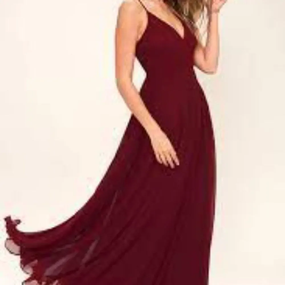 Lulus All About Love Wine Red Maxi Dress Event Size M - Picture 12 of 12